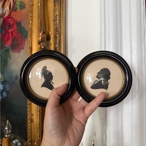 Vintage Silhouette Framed Paper Art George & Martha